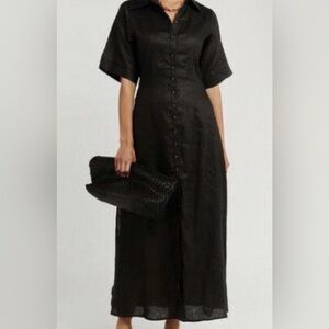 DISSH Black Button-Front Maxi Dress